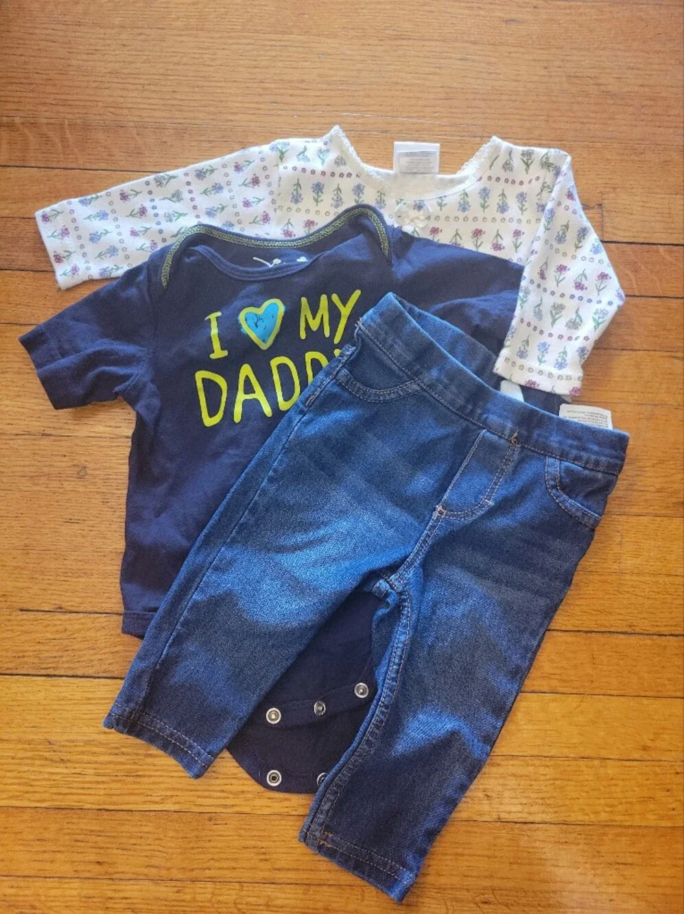 Carter's Navy And White Set with Lime & Light Blue Accents